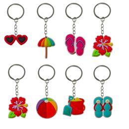 Keychains Lanyards Summer Seaside Keychain Pendants Accessories For Kids Birthday Party Favors Childrens Keyring Suitable Schoolbag Me Otluf