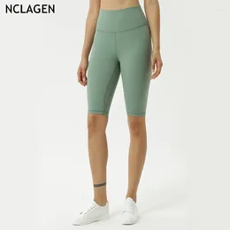 Active Shorts NCLAGEN Naked Yoga Short Women High Waist Mid Legging Running Sports Fitness Gym Workout BuLifting Quick Dry Breathable