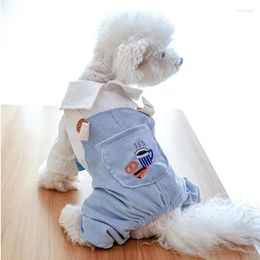 Dog Apparel Denim Pants Clothes And Costumes Summer Cute Four Legs Overall Jumpsuit With Shirt Pet Puppy Animal Pullover Tracksuit Pugs