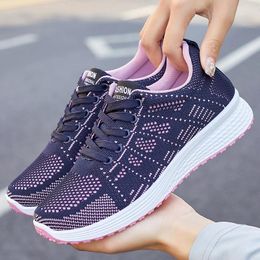 Casual Shoes Women Fashion Breathable Walking Mesh Flat Woman Grey Sneakers 2024 Tenis Feminino Female