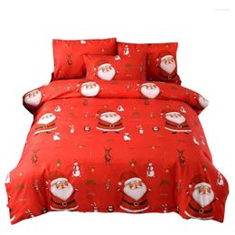 Bedding Sets Christmas Set Of 3 With Pillowcase Bed Quilt Cover Santa Patterned Family El 2