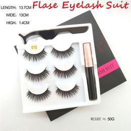 False Eyelash Suit Three pairs of magnetic eyeliner set magnet three-dimensional multi-layer 3d false eyelashes