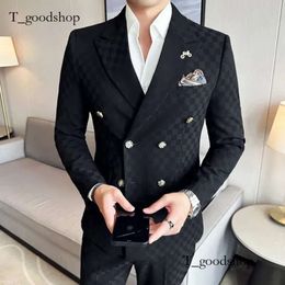 Jacketpants 2 Pieces Blue Apricot Business Party Men Suits Double Breasted Formal Style Custom Made Wedding Groom Tuxedos 240125 261