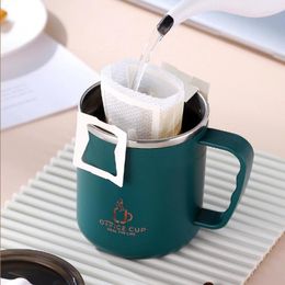 Mugs 500ML Cold Coffee Mug 304 Stainless Steel Double Layer Insulation Tea Water Cup With Lid Creative Milk Juice Gift Lover