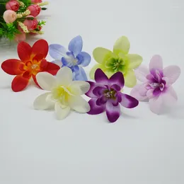 Decorative Flowers 100 Pcs Artificial Orchid Multi Color Silk Fake Heads High Quality DIY Wedding Home Decoration Scrapbook Accessories