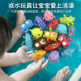 Sand Play Water Fun Childrens beach toys Cute bathroom toys Shark crocodile windproof swimming tail swinging rotating device Baby toy Fish bearL2405