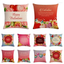 Pillow Valentine's Day Pillowcase Print Covers Cotton Linen For Sofa Car Home Decor Coussin ZY874