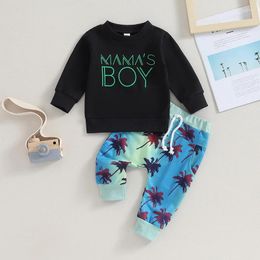 Clothing Sets Listenwind 0-3Y Baby Boy 2 Piece Outfits Letter Print Long Sleeve Sweatshirt And Tree Pants For Toddler Fall Clothes Set