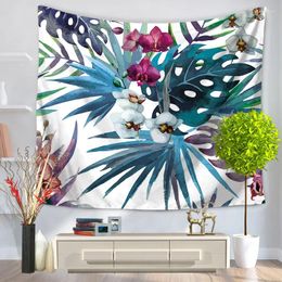 Tapestries Home Decorative Wall Hanging Carpet Tapestry 130x150cm Rectangle Bedspread Tropical Plant Print Pattern GT1023