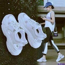 Casual Shoes 2024 Summer Sports Sandals Woman Breathable Women Platform Thick Sole Sandal Lace-up Hollow-out White Black