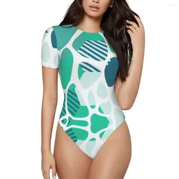Women's Swimwear One Piece Swimsuits For Women Crew Neck Bathing Suit Girl's Short-Sleeved Gifts Birthday Holiday585669621