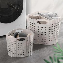 Laundry Bags Folding Basket With Handle Wall Mounted Collapsible Hamper Box Multipurpose Bedroom Clothes Organizer