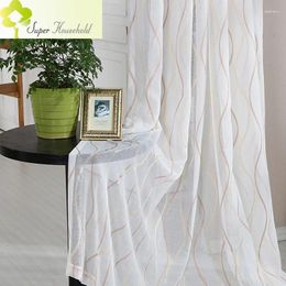 Curtain Modern Simple Classic Stripe For Living Room Window Treatments Sheer Balcony Tulle Bedroom Yarn Drapes SM-187