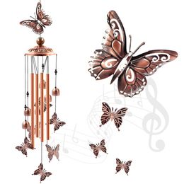 Ukulork Outdoor, Butterfly Aluminum Pipe Wind Chime with S-shaped Hook, Courtyard Garden Decoration, Gift.