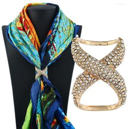 Brooches Women Shawl Ring Clip Scarves Fastener Crystal Silk Scarf Buckle Brooch Wedding Fashion Jewelry Female Classic Gift