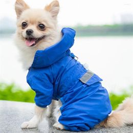 Dog Apparel Dogs Raincoat Adjustable Puppy Waterproof 4 Legs For Small Outdoor Pet Poncho With Reflective Strap