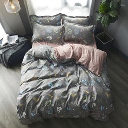 Bedding Sets Home Textile AB Side Set Grey Geometric Housse De Sheet Bed Cover Blue Kid Linen CoueBedclothes Duvet
