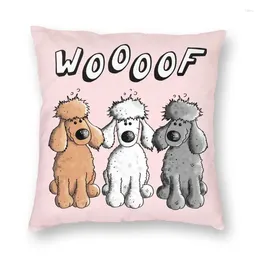 Pillow Cool Woof Poodles Square Throw Case Home Decorative 3D Two Side Printing Cartoon Poodle Dog Cover For Living Room