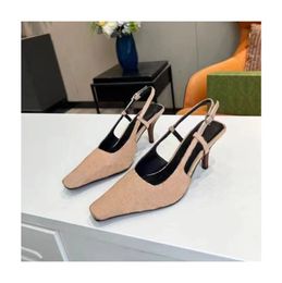2022 sandals women slipper men slides waterfront brown leather sandal womens high heels mens shoes 3541 with orange box and dust 1734816
