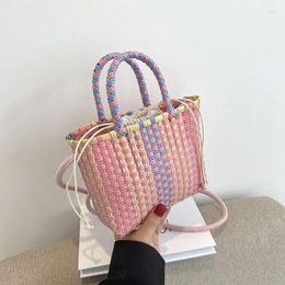 Storage Bags Mini Woven Bag Female Handbag Vegetable Basket Ins Small Fresh Senior Sense Beach Niche Shoulder Crossbody