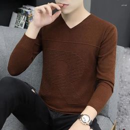 Men's Sweaters Brown Pullovers Knitted For Men Business Man Clothes V Neck Y2k Vintage Streetwear X Selling Products 2024 S Sheap