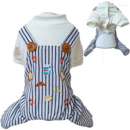 Dog Apparel Jumpsuit 4-Legs Coat Clothes Note Pattern Fashion Puppy Cat Strap Pants Overalls Tracksuit For A Little Small Yorkie