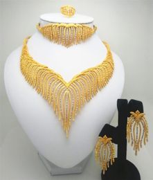 Fashion Kingdom Ma jewelry set Nigeria Dubai goldcolor African bead jewelry wedding jewelry set African Bridal Wedding Gifts 20119551176