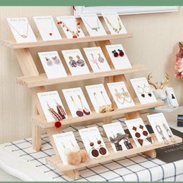 Decorative Plates Display Stands Earrings Large Capacity Ring Stand Solid Wood Jewelry Displays Tray Pendant MJ070202