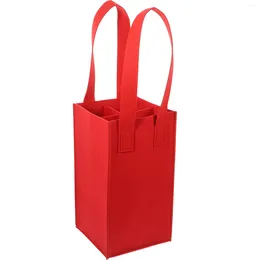 Gift Wrap 4 Bottle Carrier Handbags Bag Divider Handle Felt Storage Reusable Grocery Bags Portable