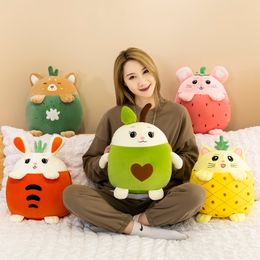 New creative rabbit doll fruit animal 3-in-1 air conditioning blanket Kiwi avocado throw pillow blanket blanket