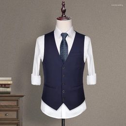 Men's Vests Suit Waistcoat Spring And Autumn Vest Man Group Brothers Groom Wedding Dress Slim-fit Casual Clip