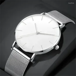 Wristwatches Mens Watches Luxury Sport Wrist Watch 2024 Men's Fashion Casual Quartz Classic Mesh Slim Strap