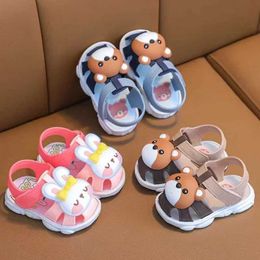 샌들 어린이 귀여운 만화 곰 곰 소년과 여자 유치원 안티 슬립 소프트 밑창 한국 신발 240510