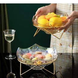 Plates European Glass Fruit Bowl Dishes Dessert Plate Salad Snack Dish Dining Table Serving Trays Cake Stand Organiser Box