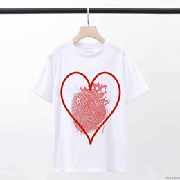 Tshirt Womens Designer T-shirt Cherry Printting Loose Crew Neck Short Sleeve Cotton Casual Tops 2024 Summer Tees Y2k Streetwear V77x