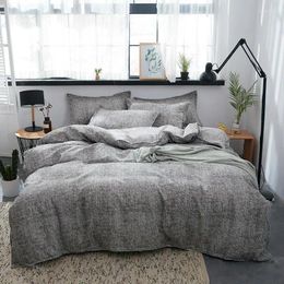 Bedding Sets 3/4pcs Aloe Cotton Grey Colour Duvet Cover Flat Bed Sheet Comforter Linen Set With Pillowcase Home Textile