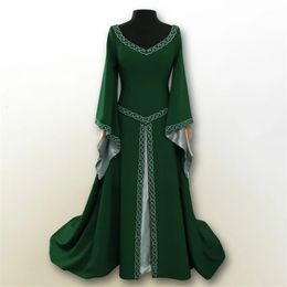 6Color Women 18th Century Medieval Costumes Mid Modern Long Dress for Woman Cosplay European Party Traditional Retro Dresses 240506