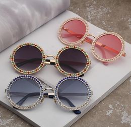 Women Luxury Sunglasses UV400 Women Round Crystal Sunglasses Brand Designer Luxury Rhinestone Sun Glasses High Quality Shades Ocul9278355