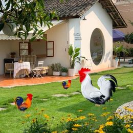 Garden Decorations Metal Rooster Yard Art Decors Chicken Outdoor Statue For Farmhouse Indoor Lawn Sculpture