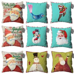 Pillow Cases Christmas Pillows S Santa Claus Cover Snowman Home Decorative For Sofa Tree