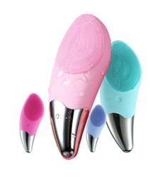 USB Rechargeable Electric silicone facial cleansing brush facial cleaner Brush Skin Care Face massager deep cleansing pore remover5481509