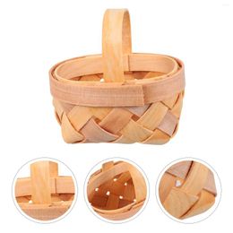 Storage Bottles 12 Pcs Christmas Decorations Woven Basket Portable Baskets Ornaments Wooden Chip Child