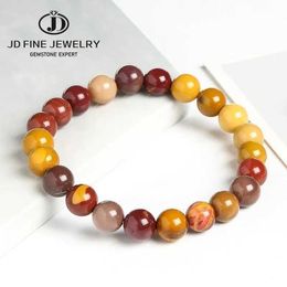 Charm Bracelets JD Factory Price Natural Stone Mookaite Round Beads Bracelet Strand 4 6 8 10 12MM Pick Size Colourful Jewellery For Women Y240510
