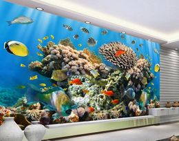 Wallpapers SeaWorld Backdrop Stereoscopic Ocean 3d Wallpaper Papel Parede Mural Landscape