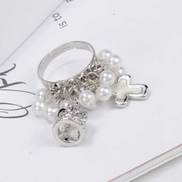 Brand High-version Westwoods Pearl Crown Saturn Ring ins exquisite accessories Nail