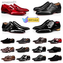 Red Bottoms Shoes New 2024 Fashion Dress Luxury Designer Shoes Loafers Mens Shoes Plateforme High Casual Women Shoe Black Glitter Flat t EHU