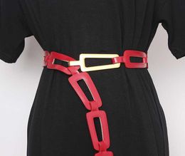 Fashion2020 New Design Doublefaced PU Waist Belt For Women White Red Black Large Size Adjustable Autumn Coat Dress Corset Strap 2262288