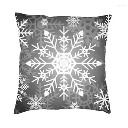 Pillow Merry Christmas Snowflake Throw Covers Home Decorative Black And White Snow Pattern S Cover For Sofa Pillowcase