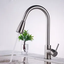 Kitchen Faucets Stainless Steel Mixer Tap Single Handle Pull Out Faucet