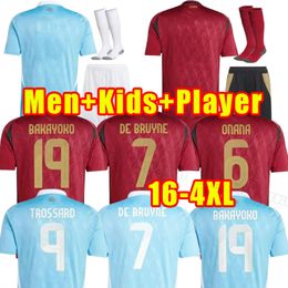 BELGIUM 2024 2025 soccer jerseys National Team DE BRUYNE HAZARD COURTOIS LUKAKU TIELEMANS 24 25 Batshuayi Football Shirt Kits Men Adult 3XL 4XL